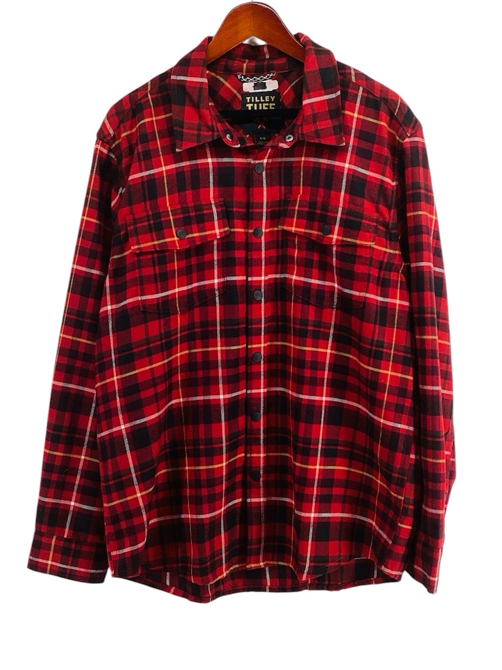 🐷 Tilley Tuff Plaid Cotton Shirt, Size L